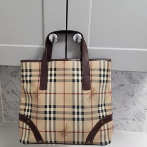 Burberry Vintage Large Brown Coated Canvas Tote